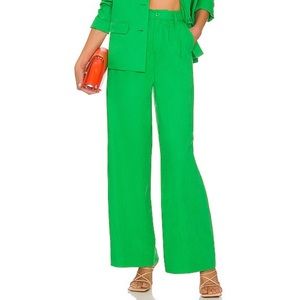 CAMI NYC Rylie Linen Pant in Palm Green - Large